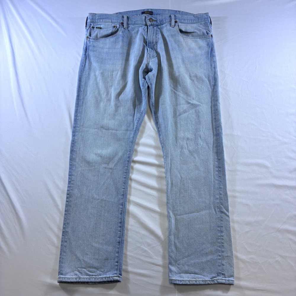Polo Ralph Lauren Sullivan Slim Jeans Mens 38x30 Light Wash Blue Denim Stretch